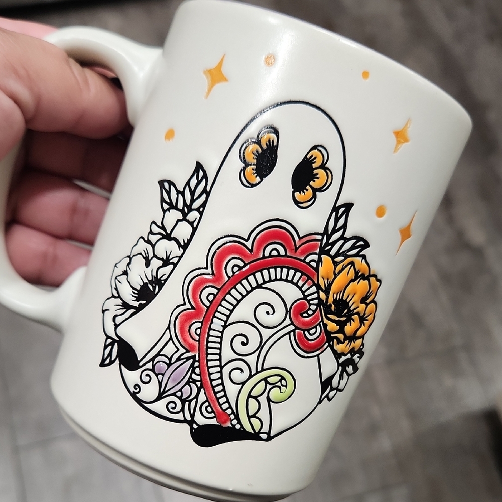 Halloween Ghost Floral  Mug